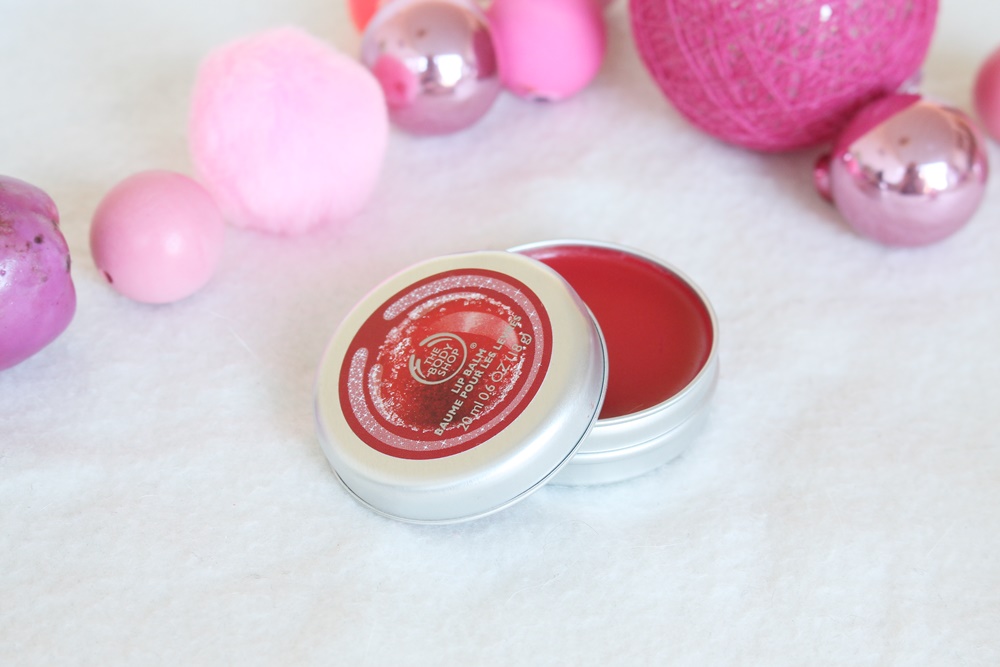the body shop lip balm frosted cranberry