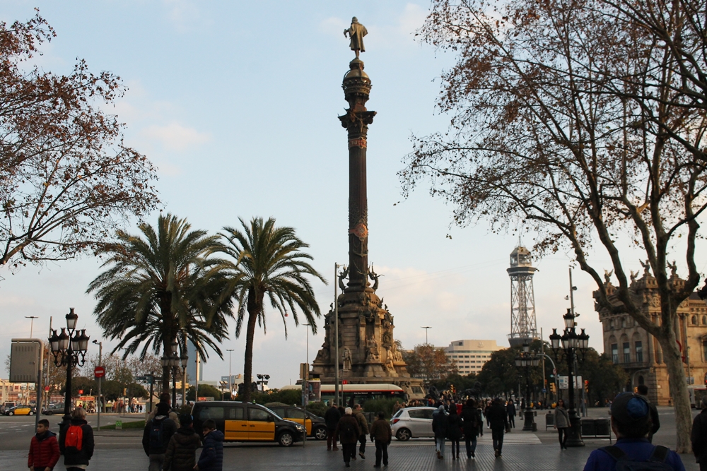 Barcelona Las Ramblas standbeeld
