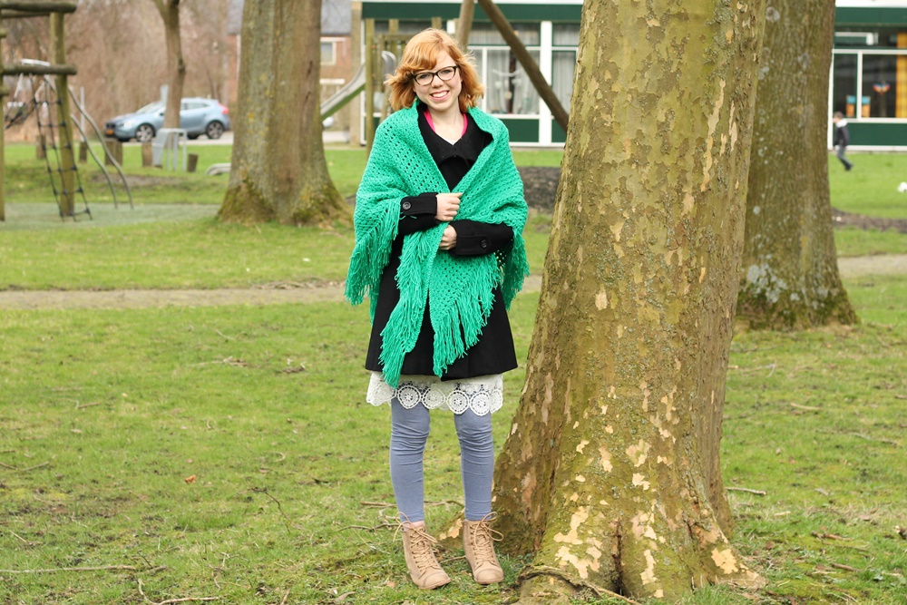 outfit of the day groene poncho