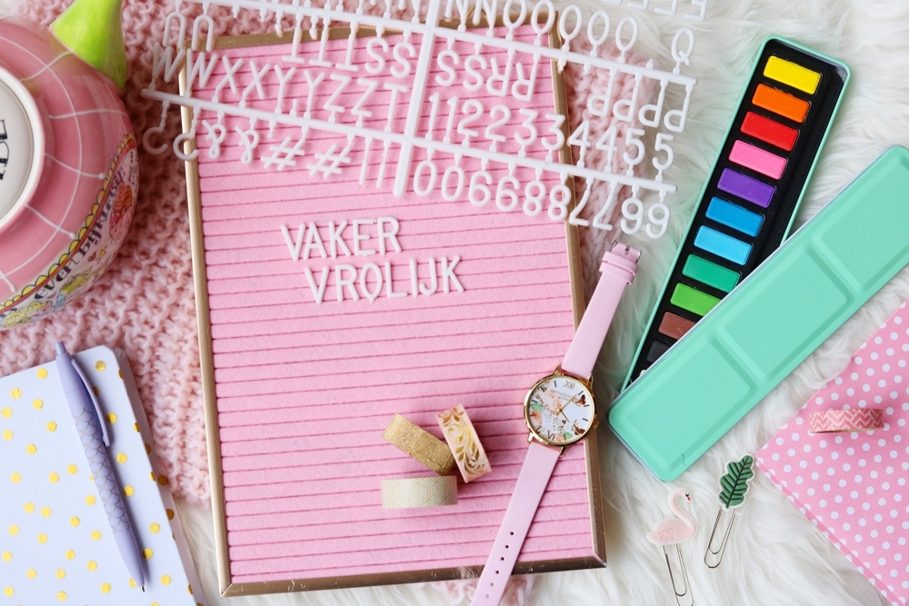 Action shoplog | Waterverf, roze letterbord & washi tape giftset