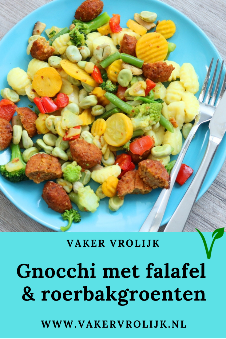 recept gnocchi met falafel en roerbakgroenten