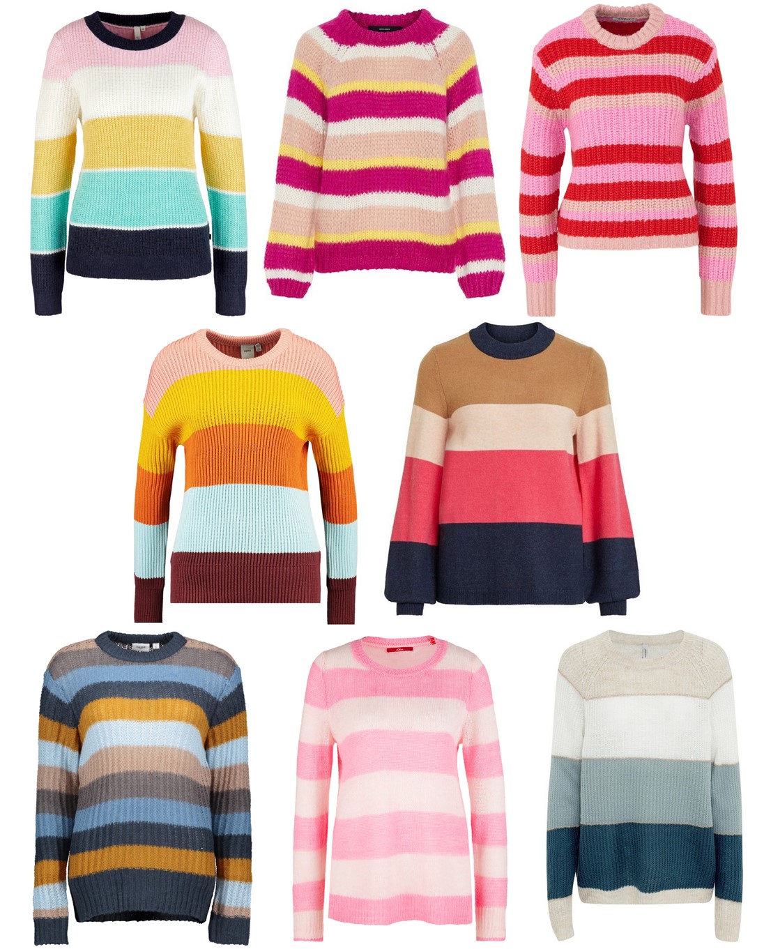 gestreepte truien in vrolijke kleuren