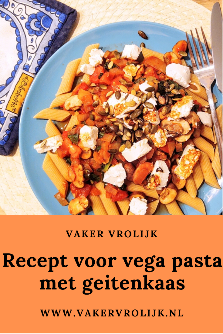 recept vegetarische pasta met geitenkaas