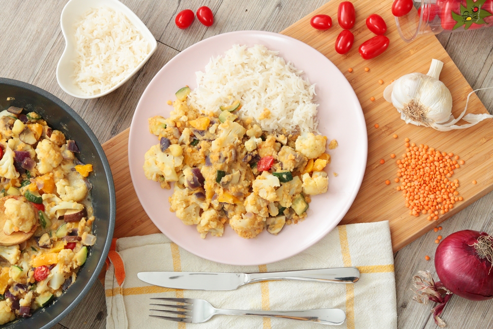vegetarische curry met bloemkool en linzen 8
