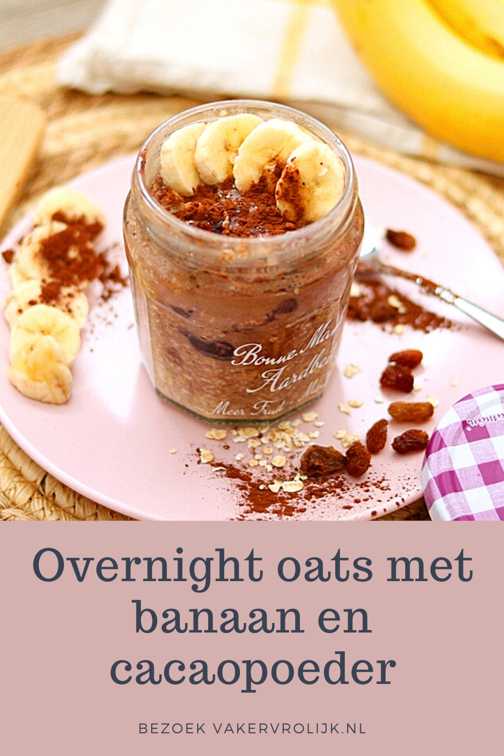 overnight oats met banaan en cacao